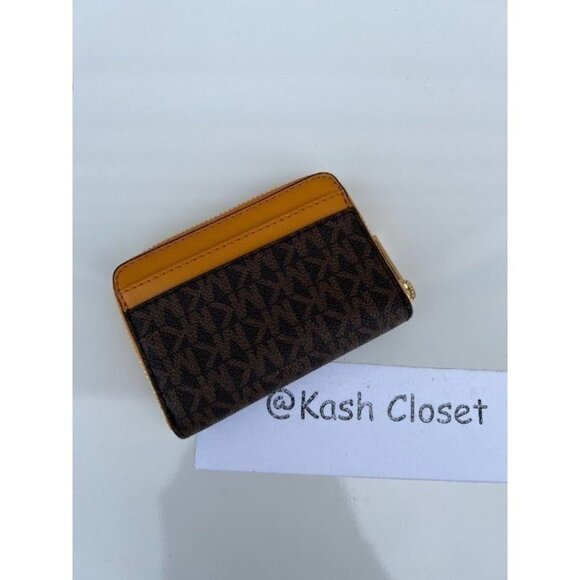 Michael Kors wallet card case zip around MK jet set purse marigold - Picture 2 of 5